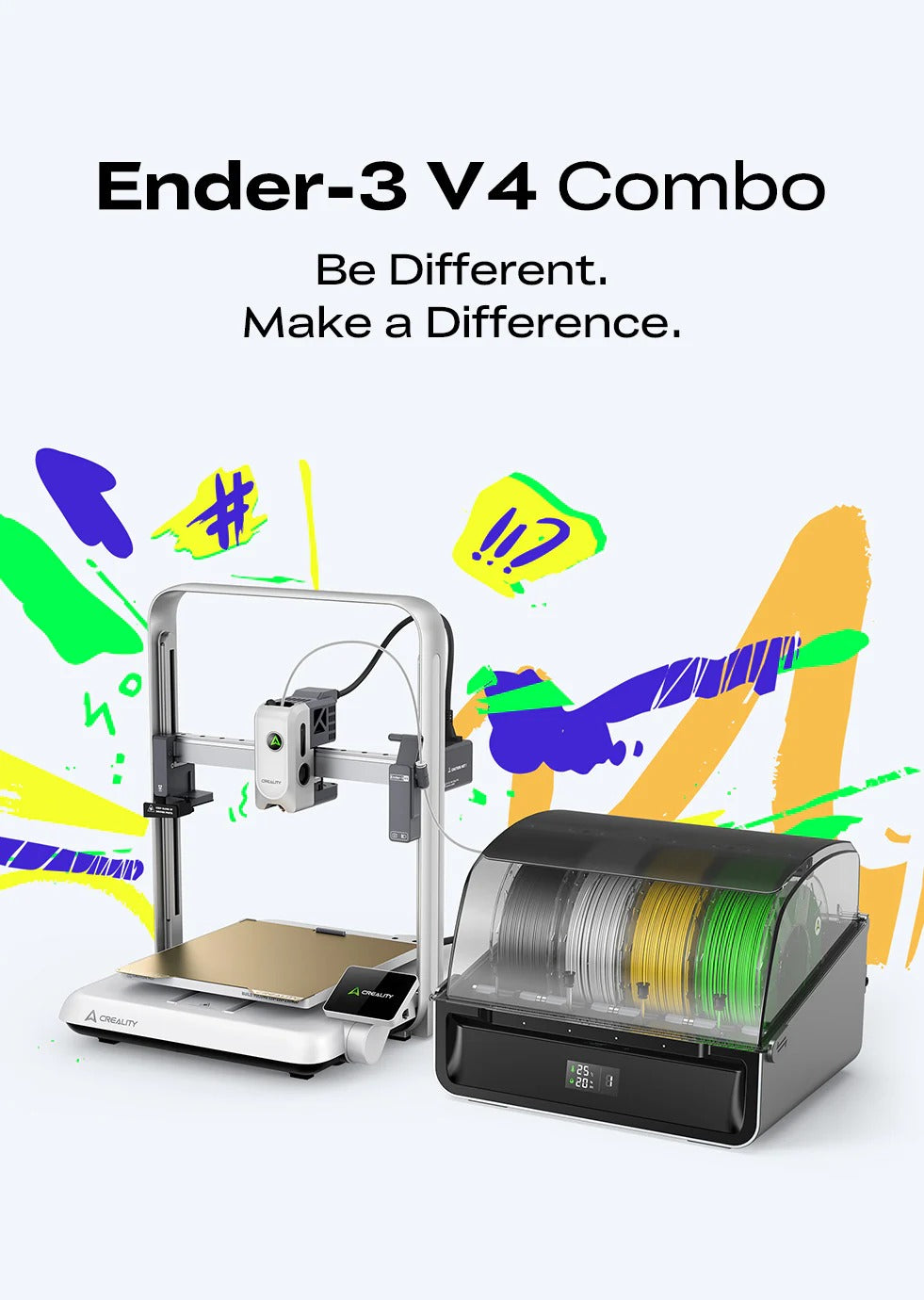 Creality Ender-3 V4 Combo Multi-Color 3D Printer | Auto-Leveling & 600mm/s High-Speed Printing [Official Global Version]
