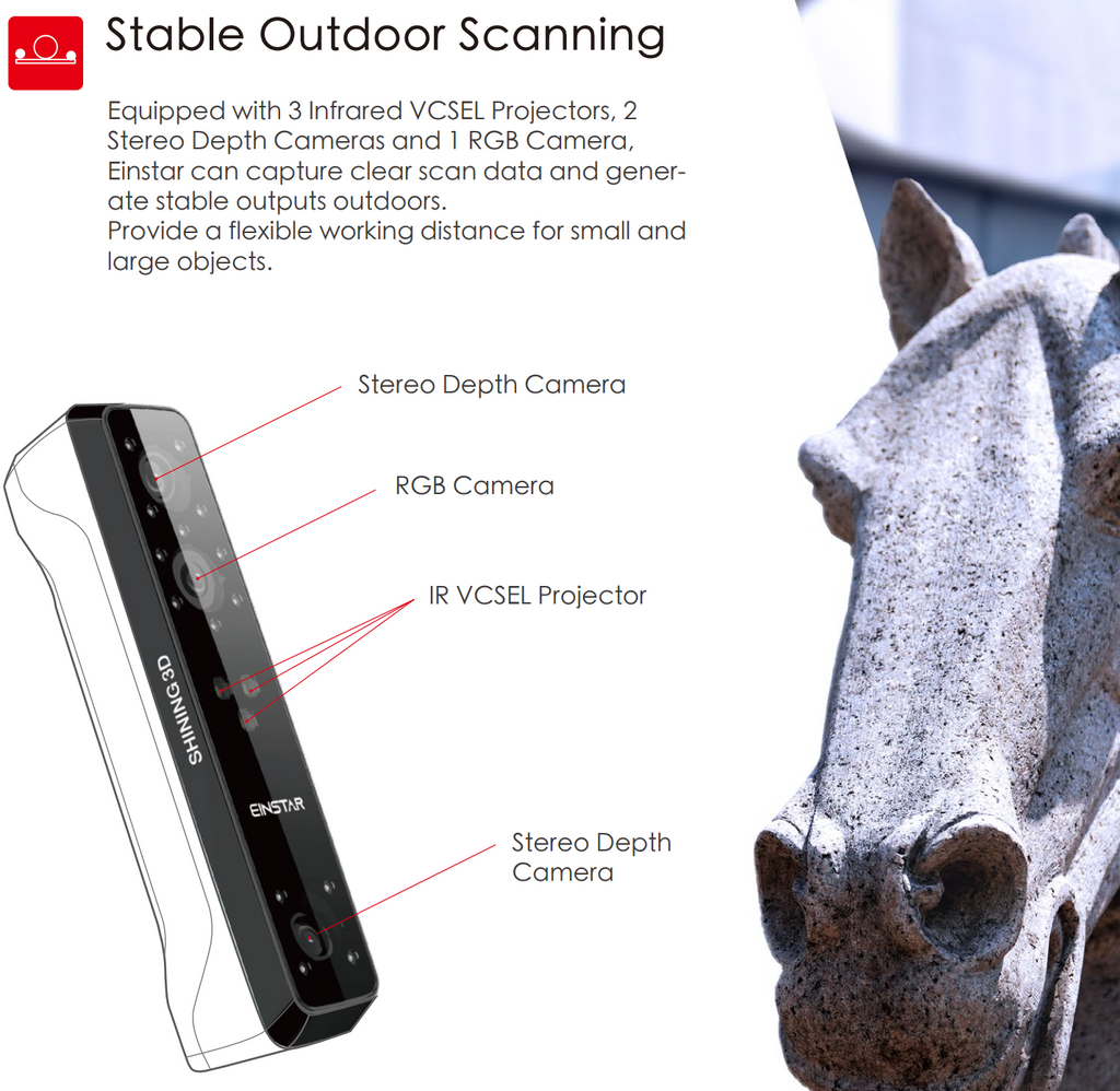 EINSTAR-Prosumer Portable 3D Scanner - SHINING 3D SHINING 3D -3DxWorld