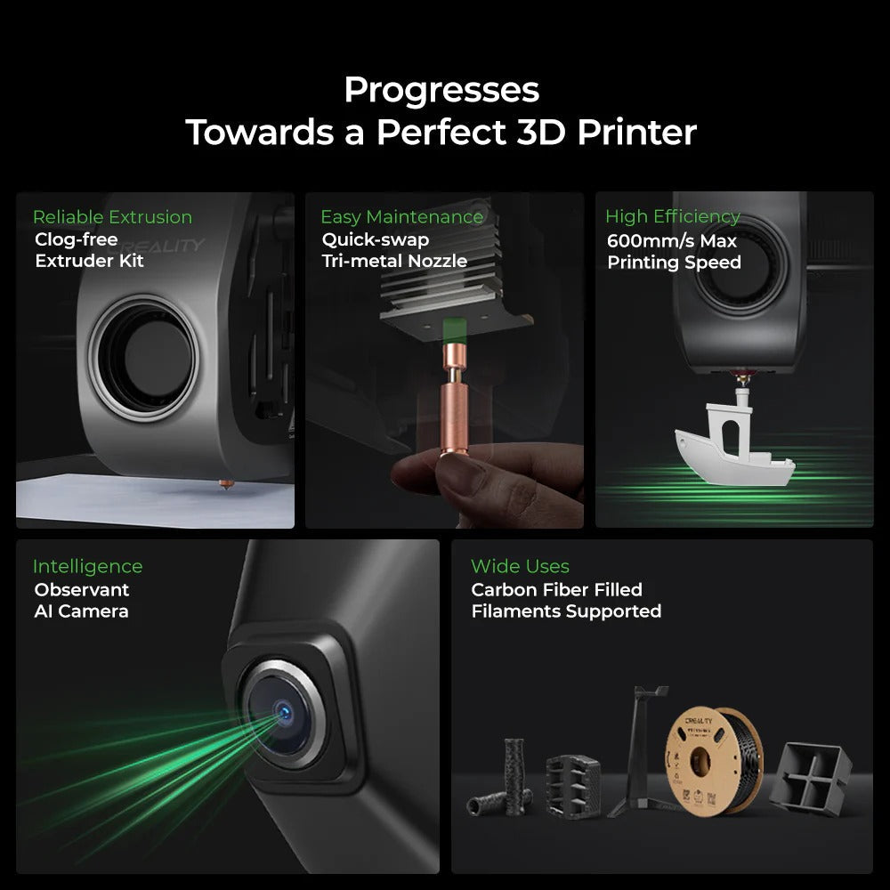 Creality K1C 2025 Edition 3D Printer | Carbon Fiber Ready & Multi-Color Capable | Official Authorized Global Version Creality -3DxWorld