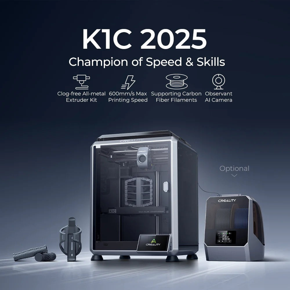 Creality K1C 2025 Edition 3D Printer | Carbon Fiber Ready & Multi-Color Capable | Official Authorized Global Version Creality -3DxWorld