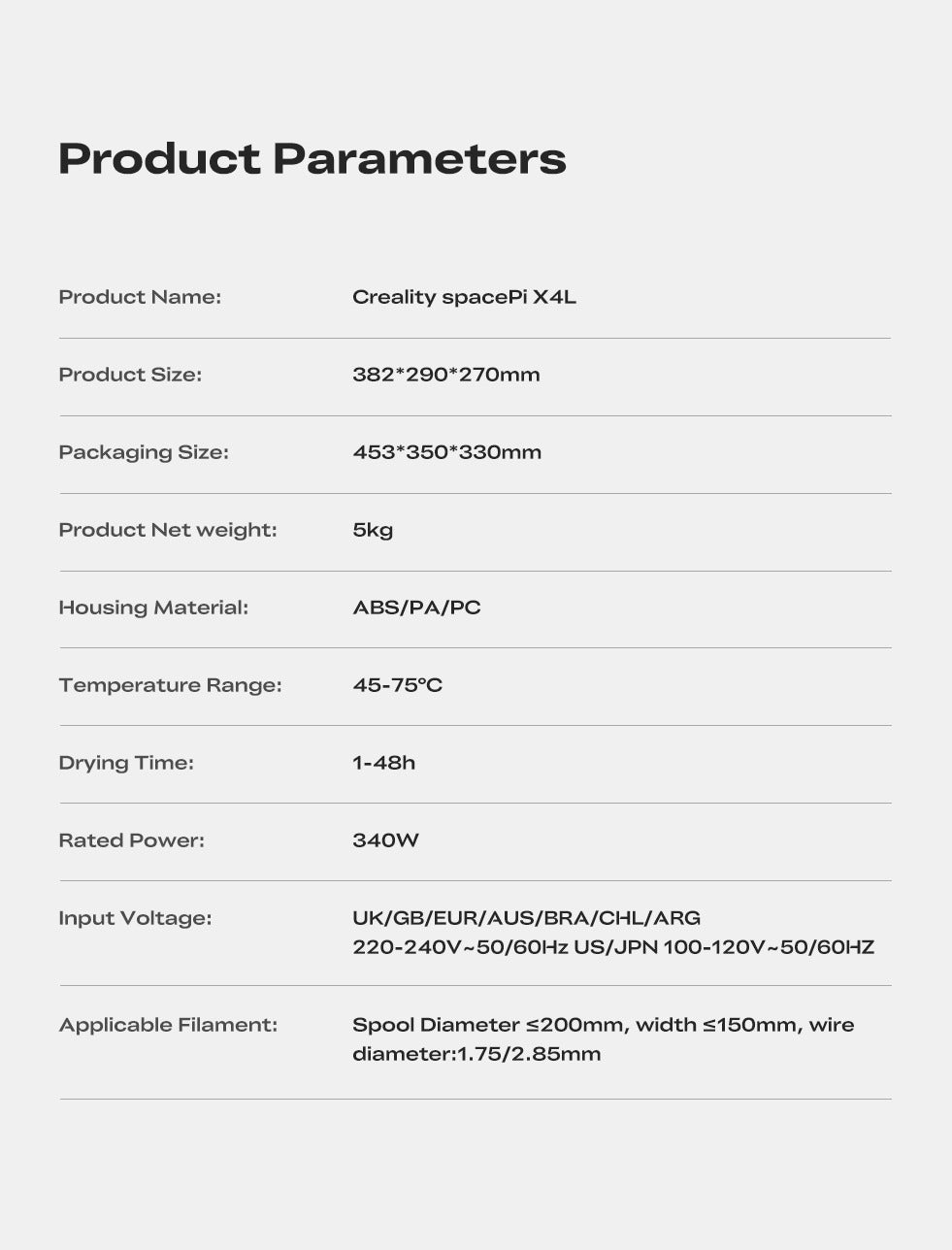 Creality SpacePi X4L Filament Dryer | Dual Independent Chambers