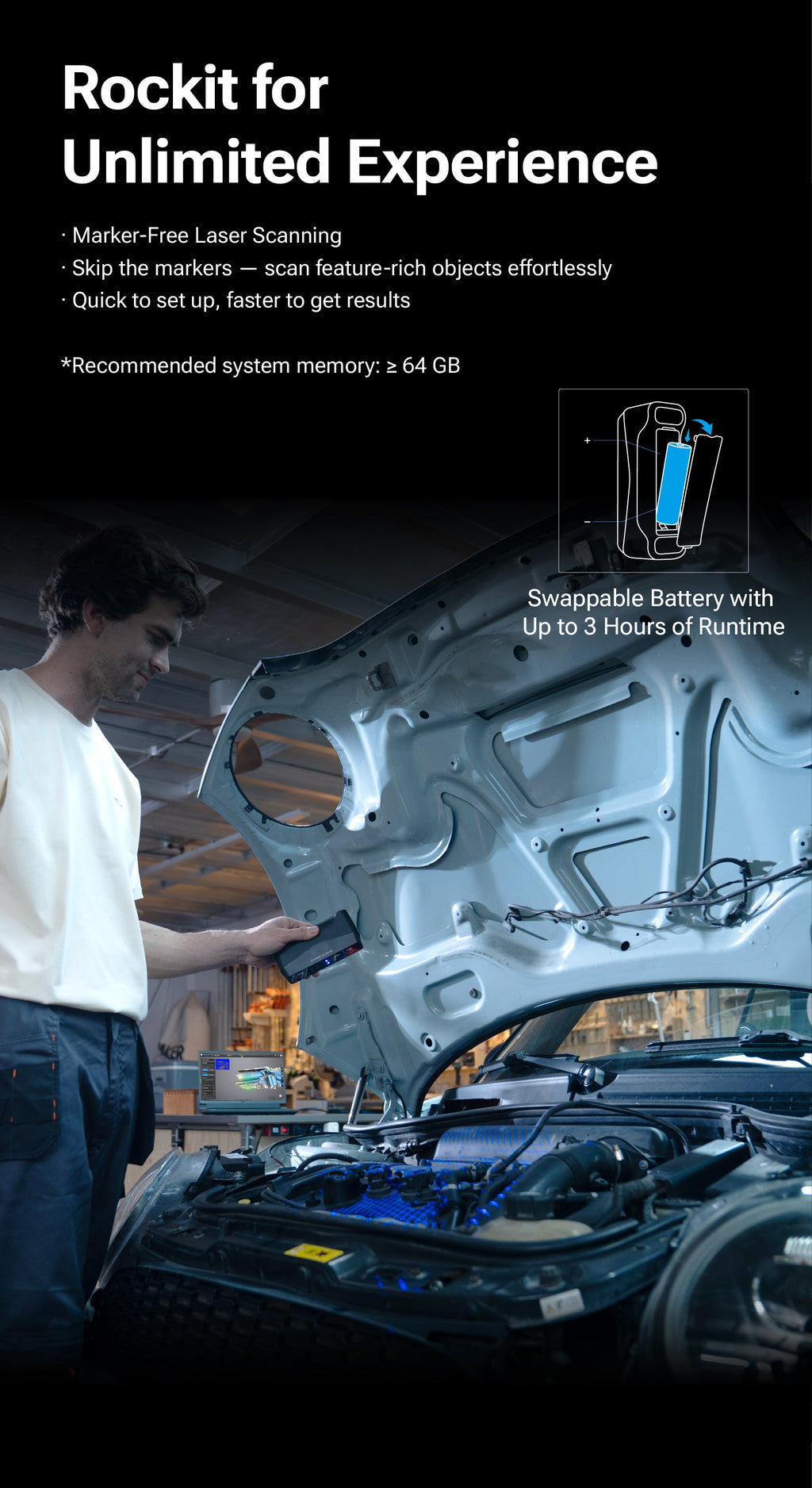 EINSTAR Rockit: Portable Multi-Source 3D Scanner SHINING 3D -3DxWorld