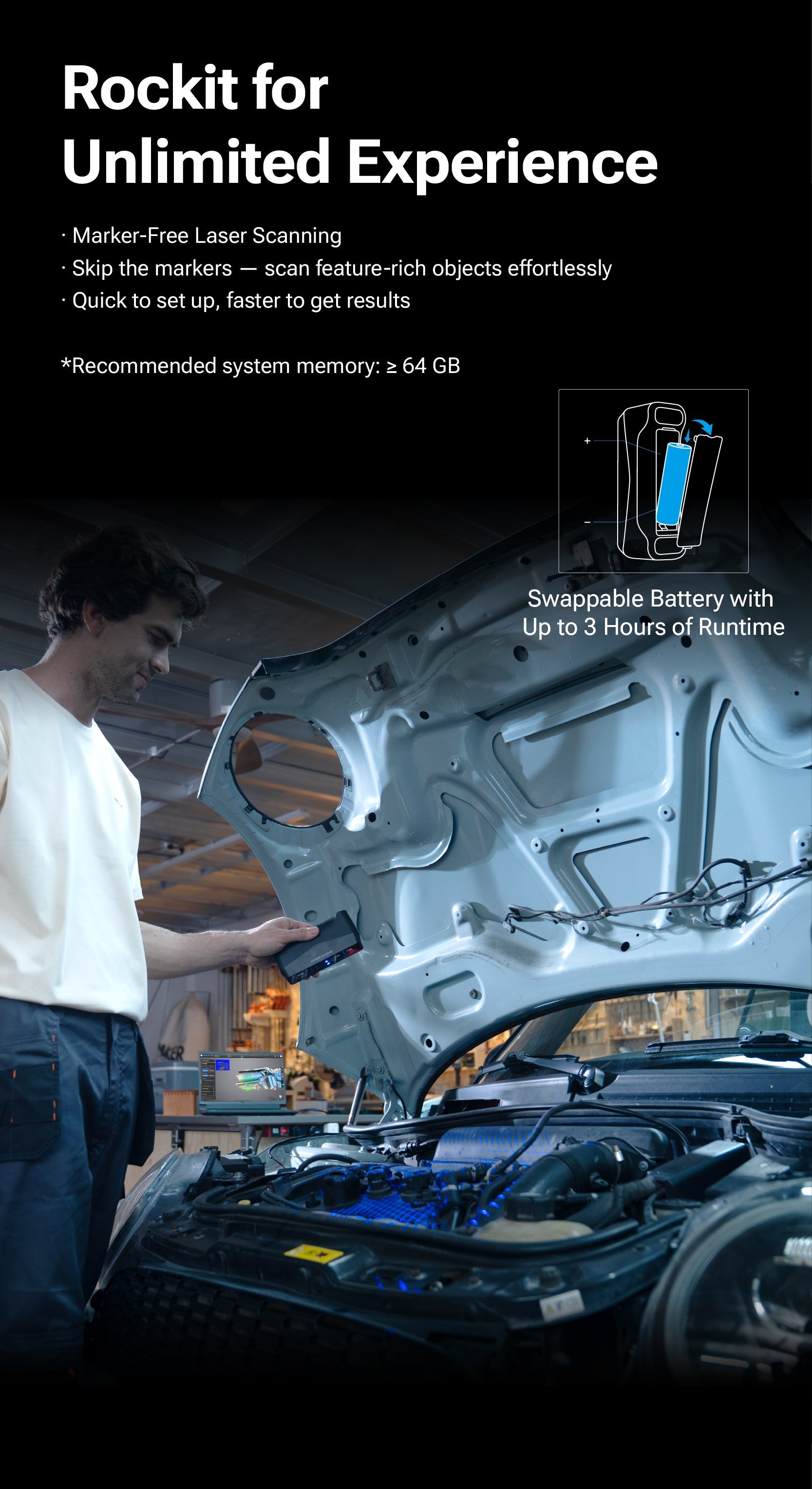 EINSTAR Rockit: Portable Multi-Source 3D Scanner SHINING 3D -3DxWorld