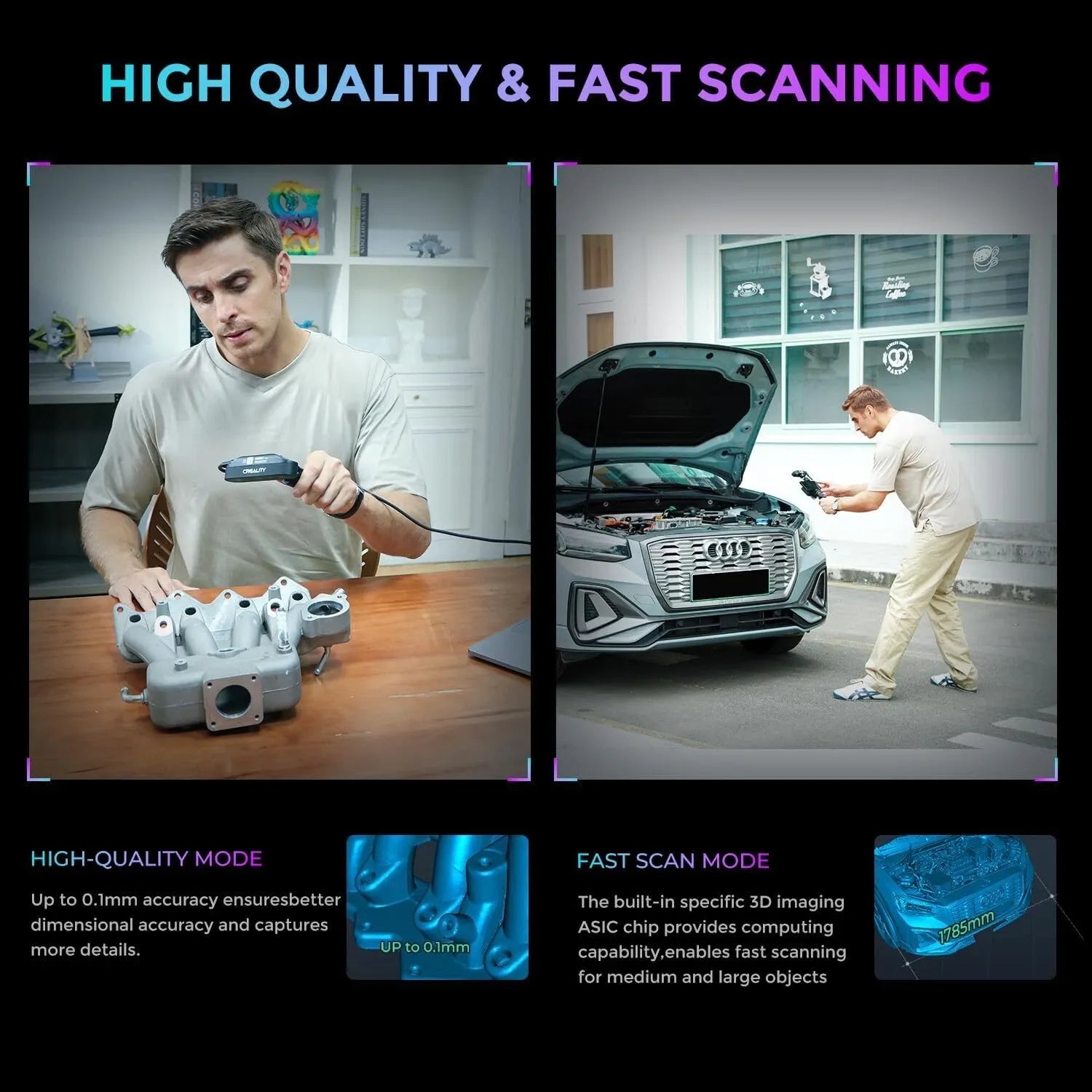 Creality CR-Scan Ferret Pro 3D Scanner | WiFi 6 & Anti-Shake Tracking