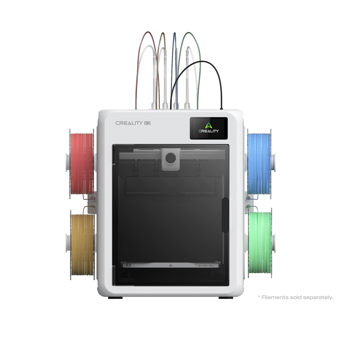 Creality K3 front view. Filament sold separately.