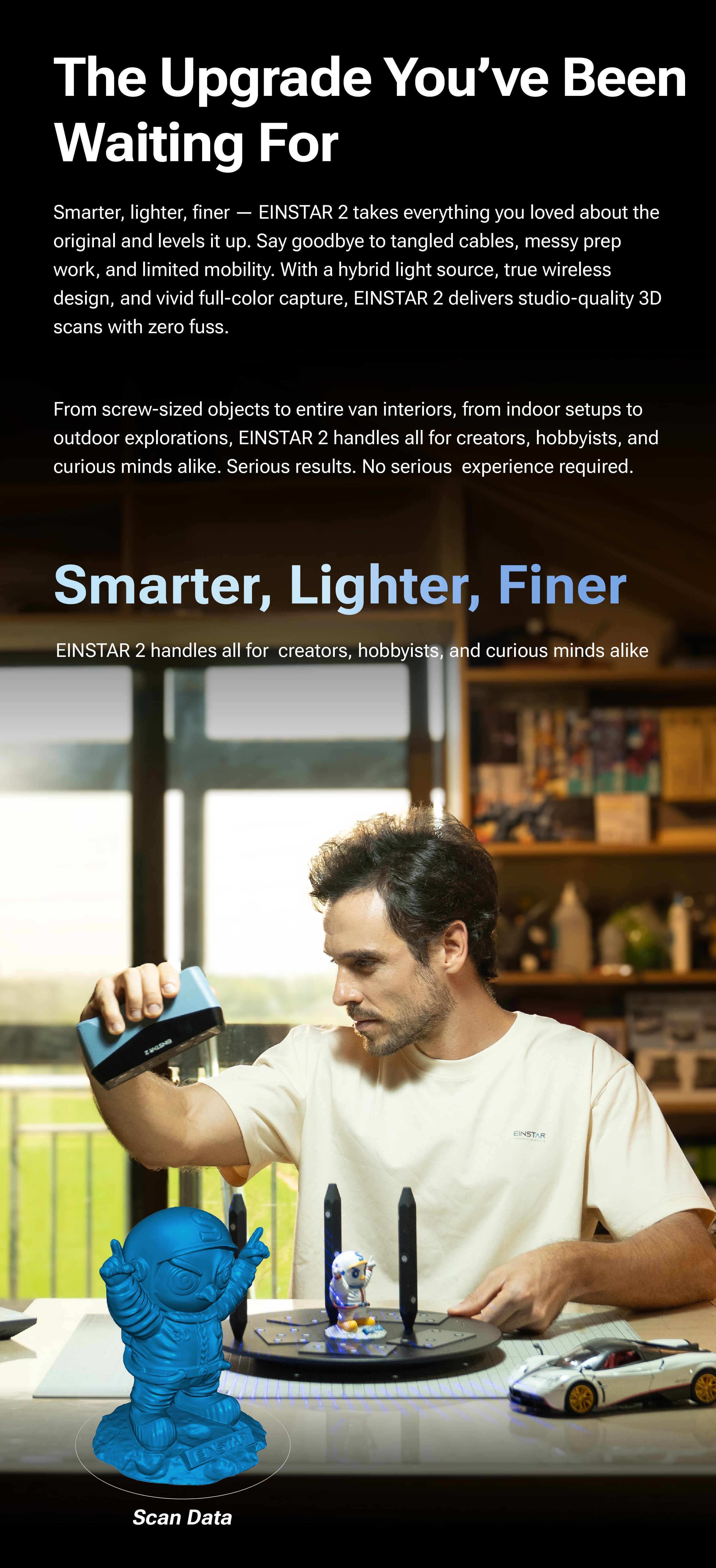 EINSTAR 2: Versatile True Wireless 3D Scanner SHINING 3D -3DxWorld