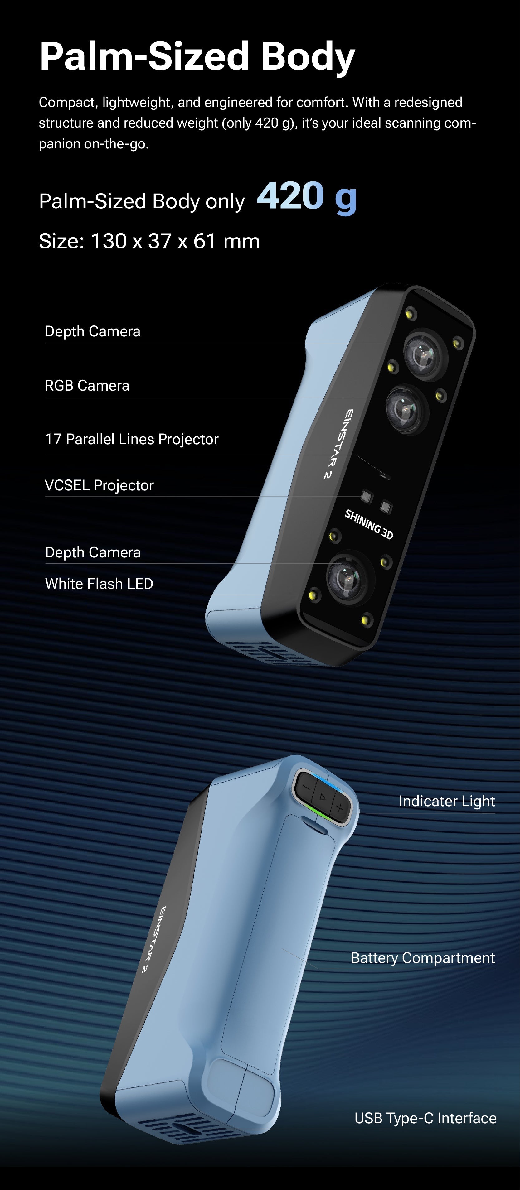 EINSTAR 2: Versatile True Wireless 3D Scanner SHINING 3D -3DxWorld