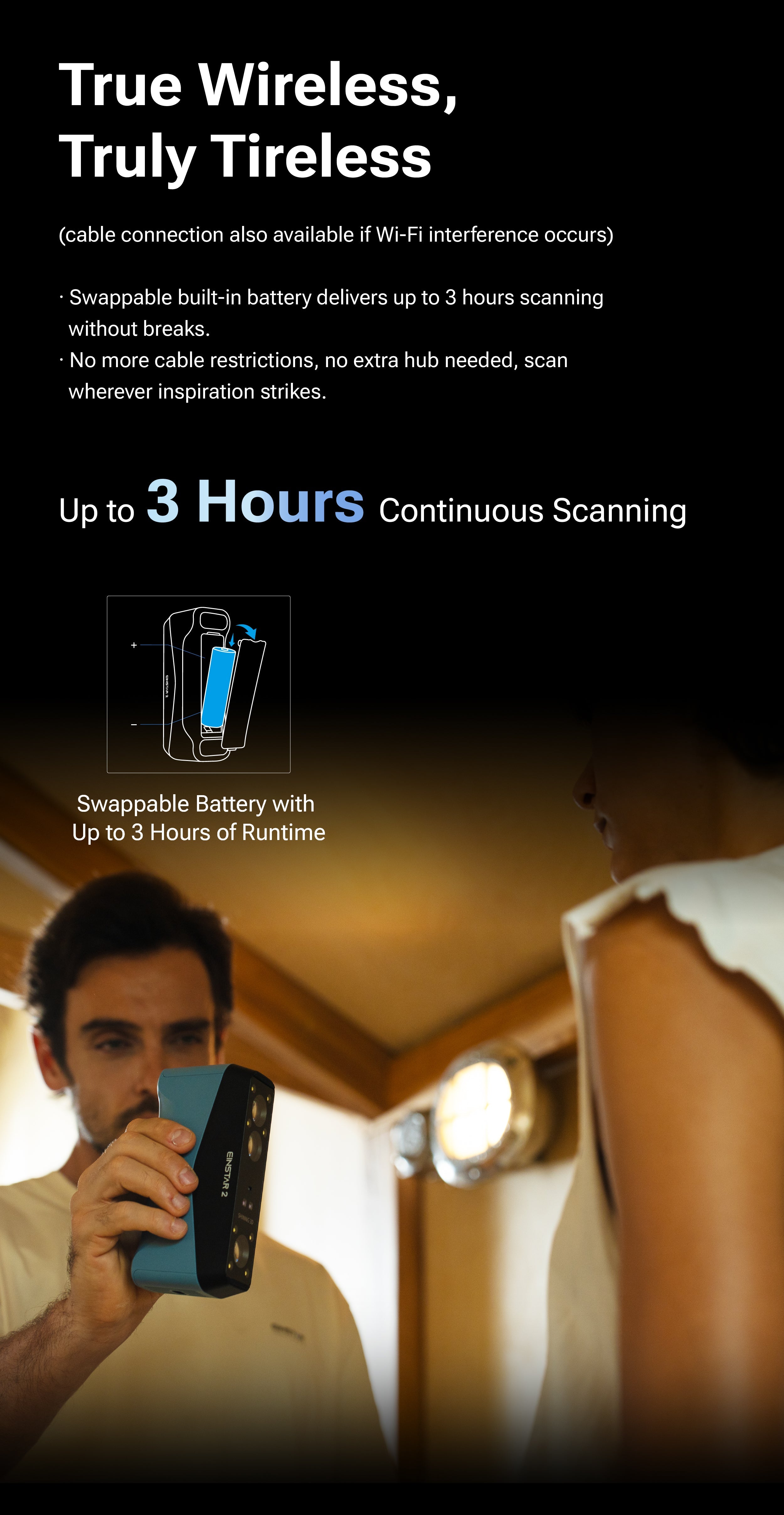 EINSTAR 2: Versatile True Wireless 3D Scanner SHINING 3D -3DxWorld